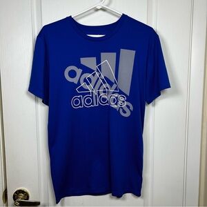 Adidas XL 18/20 Blue Athletic Shirt Moisture Wicking Graphic Tee Teens
